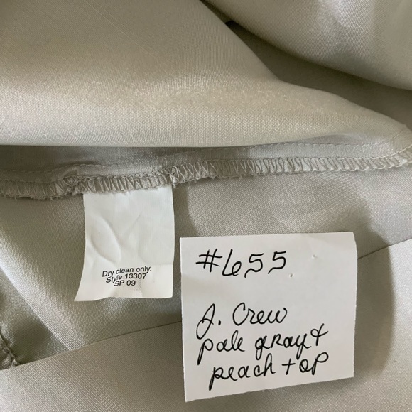 J. Crew - pale gray and peach silk halter top with tie on neck - Picture 5 of 5